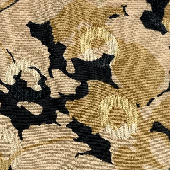 STEPHEN KEANE Blouse 10 Pleated Silk V-neck Floral Long Sleeve VTG Beige - Picture 6 of 11